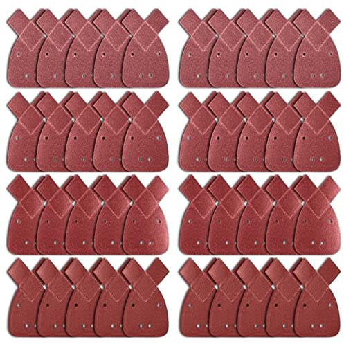 40pcs Black and Decker Mouse Sander Pads,Sanding Pads for Mouse Sander,Mouse Sanding Sheets with Extra 2 Tips for Replacement Assorted 40/60/ 80/120 Grits to Fit Black and Decker Detail Palm Sander