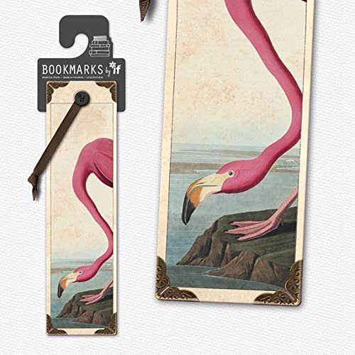 If Marque-pages Livre Vintage Flamant Rose