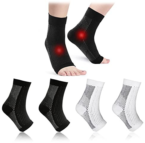 GWAWG 2 paia di calze a compressione nano-neuropatia per gonfiore, fascite plantare, dolori neuropatici, per uomo e donna