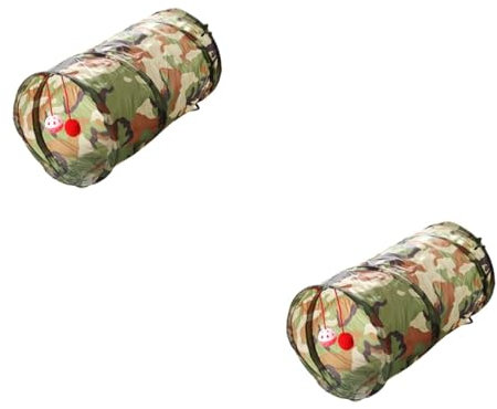 FRCOLOR 2st Kätzchen Spielzeug Katzenspielzeug Katzentunnel Drinnen Kaninchenspielzeug Spielzeug Für Haustiere Hundetunnel Haustierzubehör Indoor-spielset Hasenspielzeug Faltbar Bommel