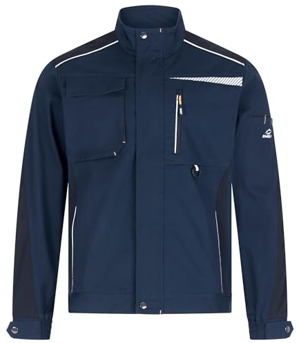 BWOLF Daytona arbetsjacka herr stretch arbetsjackor herr arbetskläder män med spandex och många fickor, Blå / svart, S