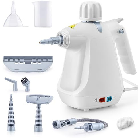 Warmiehomy Handheld Steam Cleaner, Portable Steam Cleaners, Multi-Purpose Steam Cleaner with 9-Piece Accessories, Hand Held Steam Cleaner for Sofa, Bathroom, Kitchen, Floor, Window, Carpet, Car