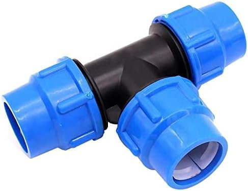 REBECASKYENS Diameter T-Shaped Female MDPE PP Tee Water Adaptor,Connector,Plastic Pipe Connector for PE/MDPE Pipes,Garden Hose Connector for Hose Pipe 20mm (Black)