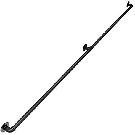 Kit completo corrimano per scale, corrimano creativo per tubi dell'acqua industriali decorativi neri, corrimano per scale in ferro battuto semplice, dimensioni: 25-600 cm (dimensioni: 400 cm)