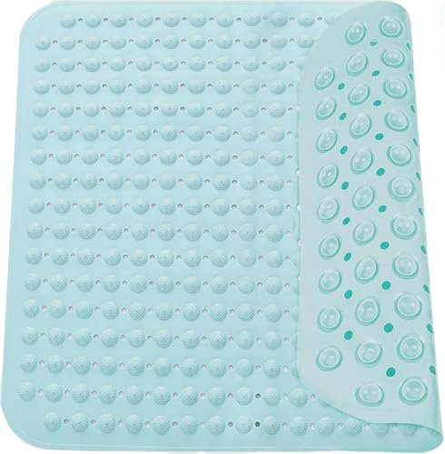 Tapis de Douche antidérapant, 48 x 48 cm, Tapis de Douche massant, antidérapant, avec Ventouse, Lavable en Machine, Sauna, Salle de Douche, carré, Vert Mars