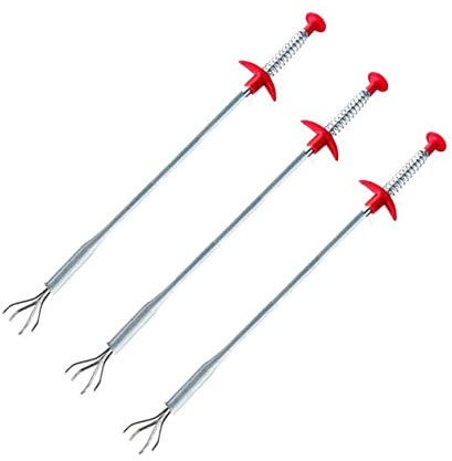 HOMSFOU 3pièces Outil De Désobstruction Flexible à Quatre Griffes Pour Canalisations Cuisine Et Salle De Bain Nettoyeur De Drain Avec Poignée Ergonomique