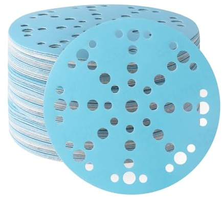 FASTPLUS 49 Hole Blue Ceramic 150mm Sanding Discs 80 Grit Hook & Loop