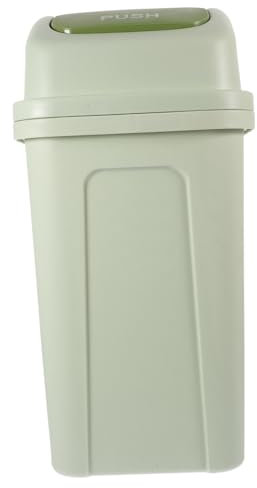 TOGEVAL Poubelle de Salle de Bain avec Couvercle Pivotant Poubelle Capacité Plastique pour Cuisine et Salle de Bain Design Élégant et Pratique