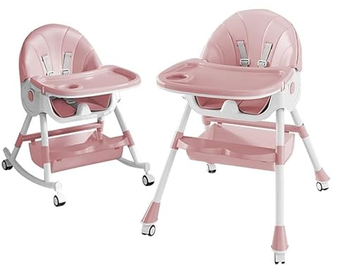 Chaise Haute Evolutive 6 en 1,Transat, Balancelle et Rocker Multifonction pour Bébé (0m+ 15kg) / Reclinable, Pliable et Réglable,Harnais 5 Points,Siège de table enfant