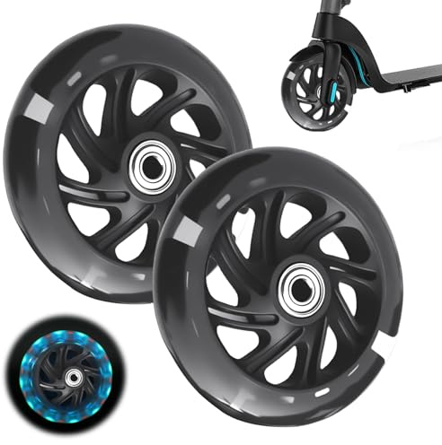 2 ruedas luminosas de 100 mm, con rodamientos ABEC-9, para todos los scooters con ruedas de 100 mm