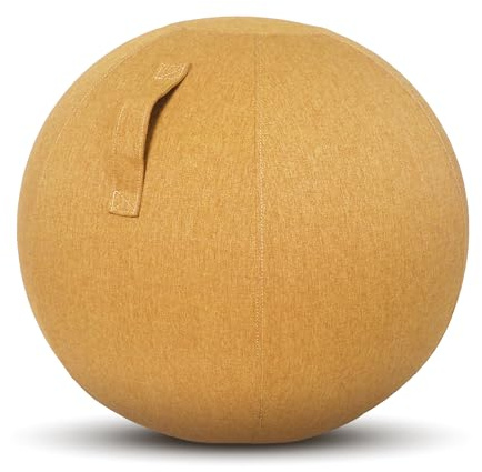 kenoko Ergonomique Ballon Bureau Siège NAMI 75 cm | Idéal pour Bureau, Yoga et Grossesse | Revêtement Lavable | Boule Gonflable avec Pompe Incluse | Couleur: Jaune