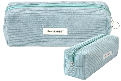 Vfrdsa Corduroy Pencil Case - Blue, Large Capacity for Stationery Storage, Durable & Easy to Clean, Portable for School, Office & Daily Carry, Suitable for Students, Office Workers & Stationery Lovers
