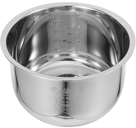 VALICLUD Stainless Steel Inner Pot for Rice Cooker 1.8L Thickened Uncoated Cooker Liner Replacement for Everyday Cooking