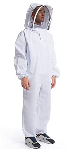 Kuuleyn Tuta da apicoltore, Tuta da apicoltore professionale, Cotone Elastico in vita Cappuccio ventilato morbido Tuta protettiva per tutto il corpo per uomo Donna Lavoro di (XXL)