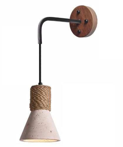 Vägglampa i industriell stil, E26-ljuskälla Gul travertinvägglampa, vägglampa med ett huvud, infälld, vid sängkanten Vardagsrum Hotellväggmonterade belysningsarmaturer