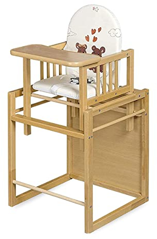 Best for Kids Kombihochstuhl | Leicht Umbaubar kinder Stuhl Tisch | Hochstuhl Holz | Ideal als Esstisch Stuhl | Holzhochstuhl | Portabel und Schnell Zusammenbaubar Baby Hochstuhl Tisch