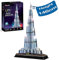 CubicFun Puzzle 3D LED Dubaï Burj Khalifa Modèle avec Lumières Cadeau D'architecture pour Décoration de Bricolage et Cadeaux Souvenirs, Puzzles 3D pour Adultes et Enfants, 136 Pièces