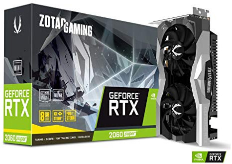 ZOTAC Gaming GeForce RTX 2060 Super Mini 8GB GDDR6 256-bit 14Gbps Gaming Graphics Card, Ice Storm 2.0, Super Compact, ZT-T20610E-10M