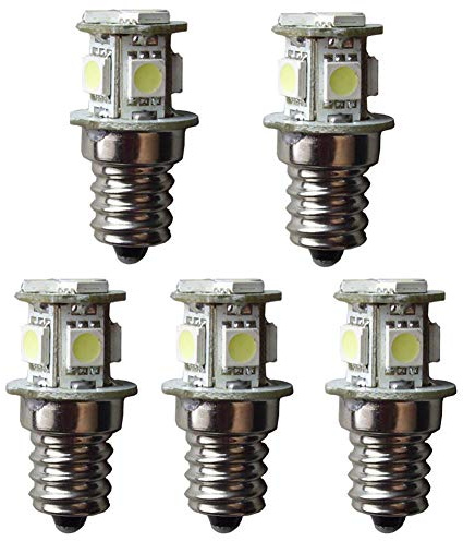 GutReise E12 8LED Lampadine a vite Lampadine Luci, 5 pezzi DC E12 24V Bianco caldo Barca Microscopio in miniatura Lampade per strumenti luce (24V, Bianco caldo)