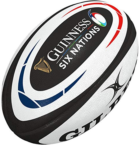 Gilbert Rugbyball Guinness 6 Nations 2020 Rugby Union Replica, weiß, 5