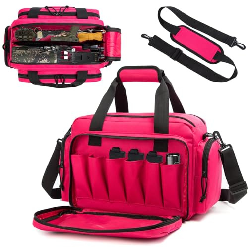 MERALIAN Range Bag - Tactical Gun Bag for Handguns, Pistols and Ammo. Padded Shooting Duffle Bag for Hunting. (Pink)