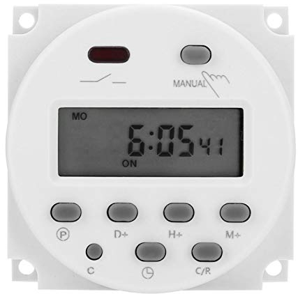 Walfront 12V Digitaler Zeitschalter L701 CN101a DC 2V Mini LCD Digital Mikrocomputer Steuertimer, Weiß
