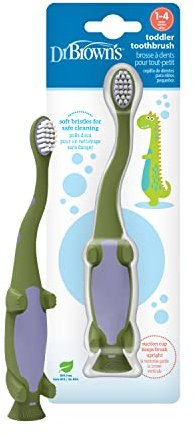 Dr. Brown's Brosse à dents dinosaure pour tout-petit, vert, 1 paquet