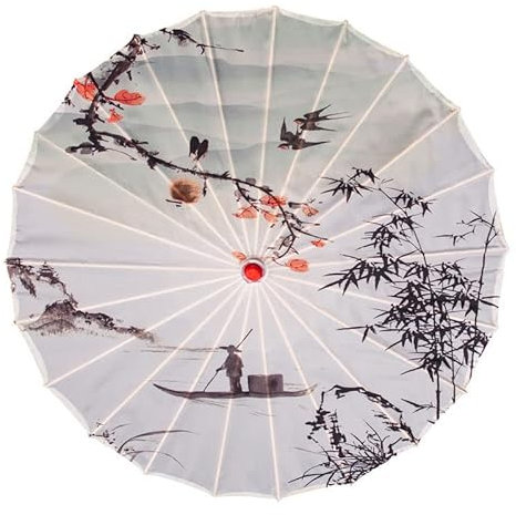 Vocttaiy Parasol de style chinois classique en papier huilé parapluie imperméable parapluie parasol pendentif floral multicolore papier et bambou peint parasol (R)