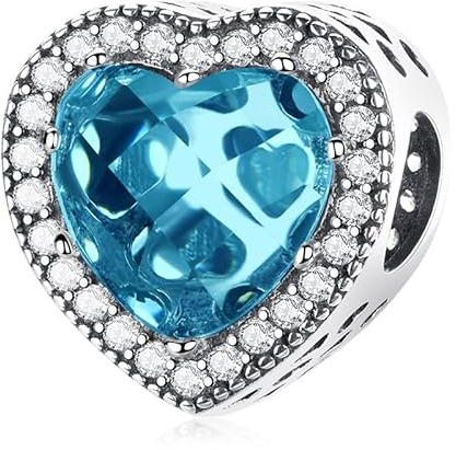 LNQOBU Murano Glas Charms-Anhänger 925 Sterling Silber,Charms für Armbänder,Rosa Liebe Herz,Rote Runde Perle Charm passen Frauen Armbänder/Halskette Schmuck Geschenke