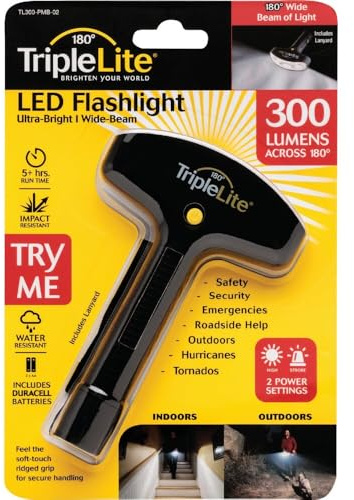 TripleLite 330 lm Black LED Flashlight AA Battery