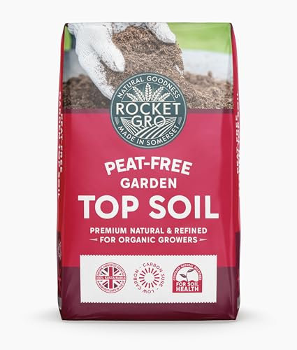 RocketGro Top Soil Peat-Free – 20L – Super Refined, Chemical-Free & Nutrient-Rich – Ideal for Lawns, Seed Sowing, Beds, Borders, Vegetables & Tree Planting – Screened to 4mm for Premium Texture