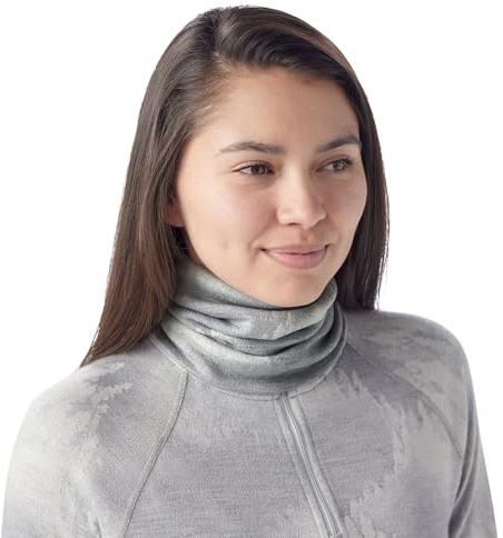 Smartwool, unisex, termisk merino vändbar halsdamask, ljusgrå dimmiga tallar, en storlek,
