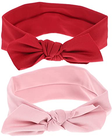 Hoement 2pezzi Fasce Per Bambine Con Fiocco Di Cerchietti Elasticizzati Per Neonate e Accessori Per Per Compleanni e Shower