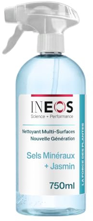 INEOS Spray Surface Multi-Surfaces Sels Mineraux + Jasmin, 750 ML, Spray Désinfectant Et Néttoyant Pour Toutes Les Surfaces De La Maison