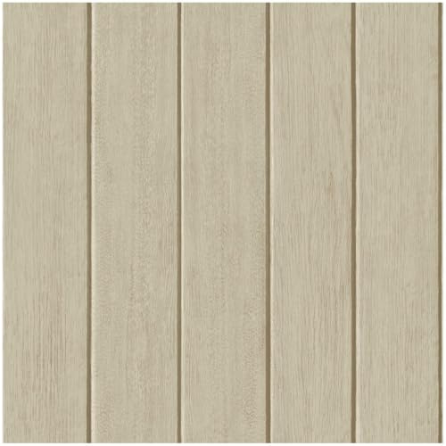 Full Roll - Painted Wood Panel Natural Wallpaper - Contemporary Versatile Sophisticated Plank - 10.05m x 53cm Roll - Washable Peelable Paste The Paper - Bedroom Living Room