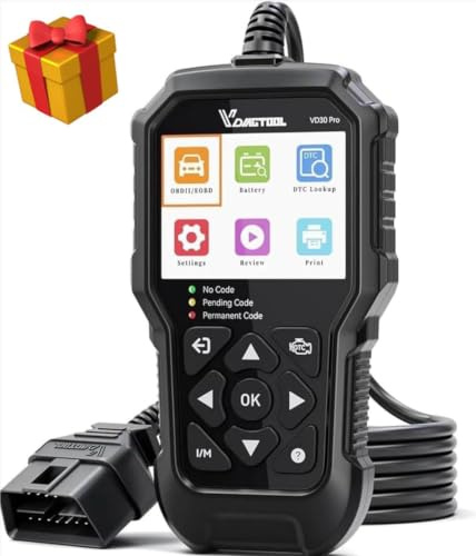 VDIAGTOOLVD30 Pro OBD2-skanner, bildiagnostiskt verktyg för EOBD-bilar, felkodsläsare för OBD II-återställning, OBD-skanner live-data, kontrollera motorljusfel, I/M-beredskap för alla OBDII-protokoll