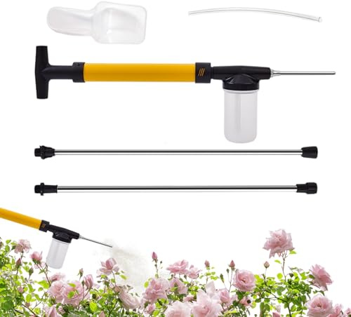 Spruzzatore di Polvere – 46,5 cm Spruzzatore di Terra di Diatomee, 2 Aste di Estensione, Spargitore di Terra di Diatomee | Nebulizzatore di Polvere per Prato, Giardino, Serra, Interno ed Esterno Casa