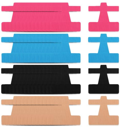 60 Pcs Cinta Kinesiologica para Hallux Valgus, Cintas Kinesiologicas Deportiva Ortesis Precortadas los Dedos del Pie y el Pie Transpirable Cómodo Elástico para Aliviar Dolor Estabilizar 4 Colores