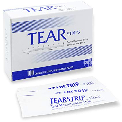 AIESI® Schirmer Test sterila oftalmologiska remsor för test av tårvolym TEAR STRIPS (Förpackning med 100 stycken)