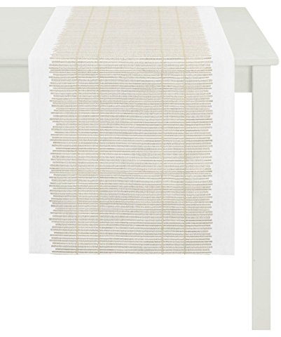 Apelt Läufer, Polyester, Gold/Creme, 48 x 140 x 0.2 cm