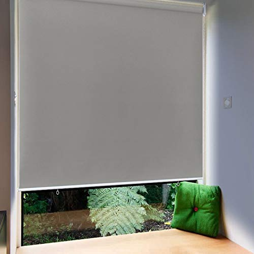 Froadp 140x240cm Tenda a Rullo Esterna, Tenda Avvolgibile Oscurante con Morsetti e Catenella, Privacy Tenda Riflettente con Funzione Termica, Protezione Solare Tenda per Finestre e Porte(Grigio)