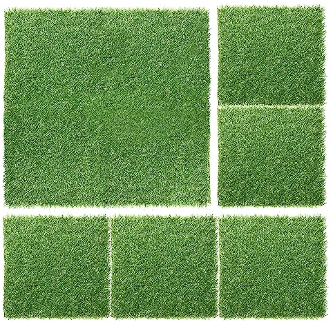 ATR Artificial Grass Turf,Interlocking Self-draining Fake Grass Tiles,Lawn Rug Permeable Backing Garden Flooring Decor Synthetic Mat for Balcony,Outdoor,8 Pack
