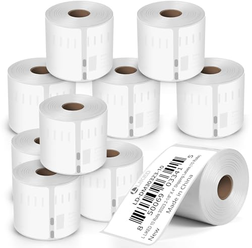 L LIKED 10 Rolls Compatible with DYMO 99014 S0722430 54mm x 101mm Shipping Labels,Compatible with Dymo 450, 450 Turbo, 4XL and Many More