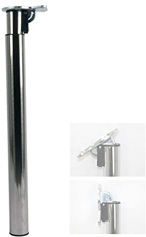 EEUK Tischfuß Metall rund, teleskop tischbein höhenverstellbar 70-120 cm tischbeine klappbar Camping Metall Möbelfuß Tischfuß Metall aus Stahl für Tischplatten(Color:Silber)