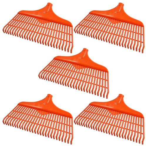 Agrarflora Premium Laubbesen 40cm Spar Set - Widerstandsfähiger & Robuster Rechen für den Garten, Vielseitig einsetzbar als Laubrechen, Rasenrechen oder Gartenrechen - 5 Stück