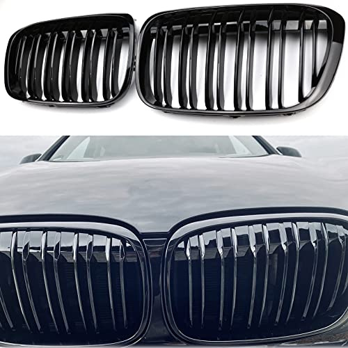 Kühlergrill Passend für BMW X1 F48 F49 2016-2019 Schwarz Glanz Kühler Front Doppel Rippen Grill F48 Nieren