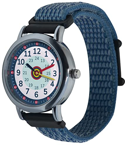Anio3 Armbanduhr Kinder Lernuhr - Kinderuhr zum Lernen der Uhrzeiten ab 6 Jahre, wasserdicht bis 5 bar, Kinderuhr für Jungen und Mädchen, blau