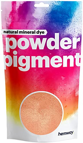 Hemway Natural Mineral Powder Pigment - Metallic Pale Orange | Colour Pigments | Epoxy Resin & Cosmetic Supplies for Face, Body & Nail Art, Jewellery, Soap, Wax Melts & Bath Bombs | 50g
