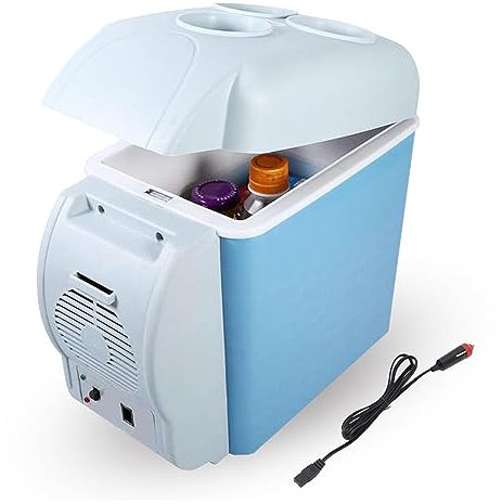 MELLYD Elektrischer Kühler für Camping, 7,5 l, Auto 12 V, geräuscharmer Kühlbox für Auto, mit Kühl- und Heizfunktion, kleiner elektrischer Kühler, für alle 12 V Fahrzeuge