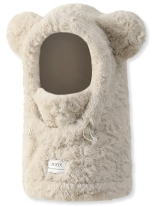 LumiSyne Sturmhaube Winter Niedliche Bärenohren Stil Einteilig Ohrenklappen Wintermütze Gesichtsmaske Halswärmer Flauschig Pelziges Fleece Einstellbare Winddichter Kordelzug Kapuzenschal Radfahren Ski
